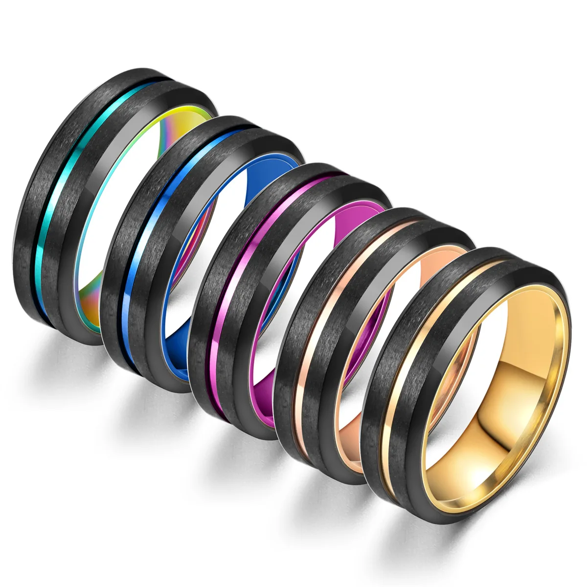 Hot Selling Stainless Steel Fashion High-end Elegant Noble Black Slotted Colorful Ring For Men Jewelry Accessories Wholesale
Hot Selling Stainless Steel Fashion High-end Elegant Noble Black Slotted Colorful Ring For Men Jewelry Accessories Wholesale