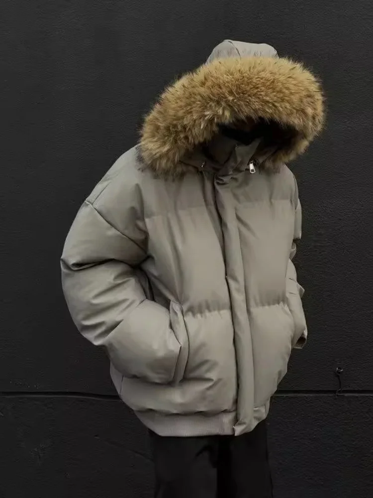 Мужская зимняя утепленная куртка из искусственной кожи с капюшоном и меховым воротником, приталенного кроя, повседневная, теплая, модная, на молнии
Мужская зимняя утепленная куртка из искусственной кожи с капюшоном и меховым воротником, приталенного кроя, повседневная, теплая, модная, на молнии