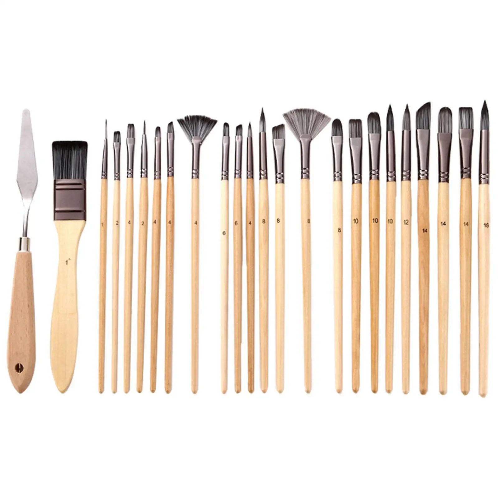 24 Pieces Professional Painting Brushes Artist Nylon Hair Paint Brush Set
24 Pieces Professional Painting Brushes Artist Nylon Hair Paint Brush Set