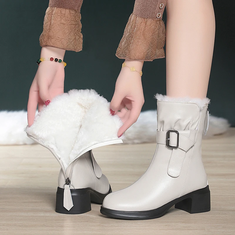 Winter Women's Boots Non-slip Warm Women Snow Boots Fashionable Mid-Heeled Women's Plush Wool Ankle Boots Сапоги Трубы Женские
Winter Women's Boots Non-slip Warm Women Snow Boots Fashionable Mid-Heeled Women's Plush Wool Ankle Boots Сапоги Трубы Женские