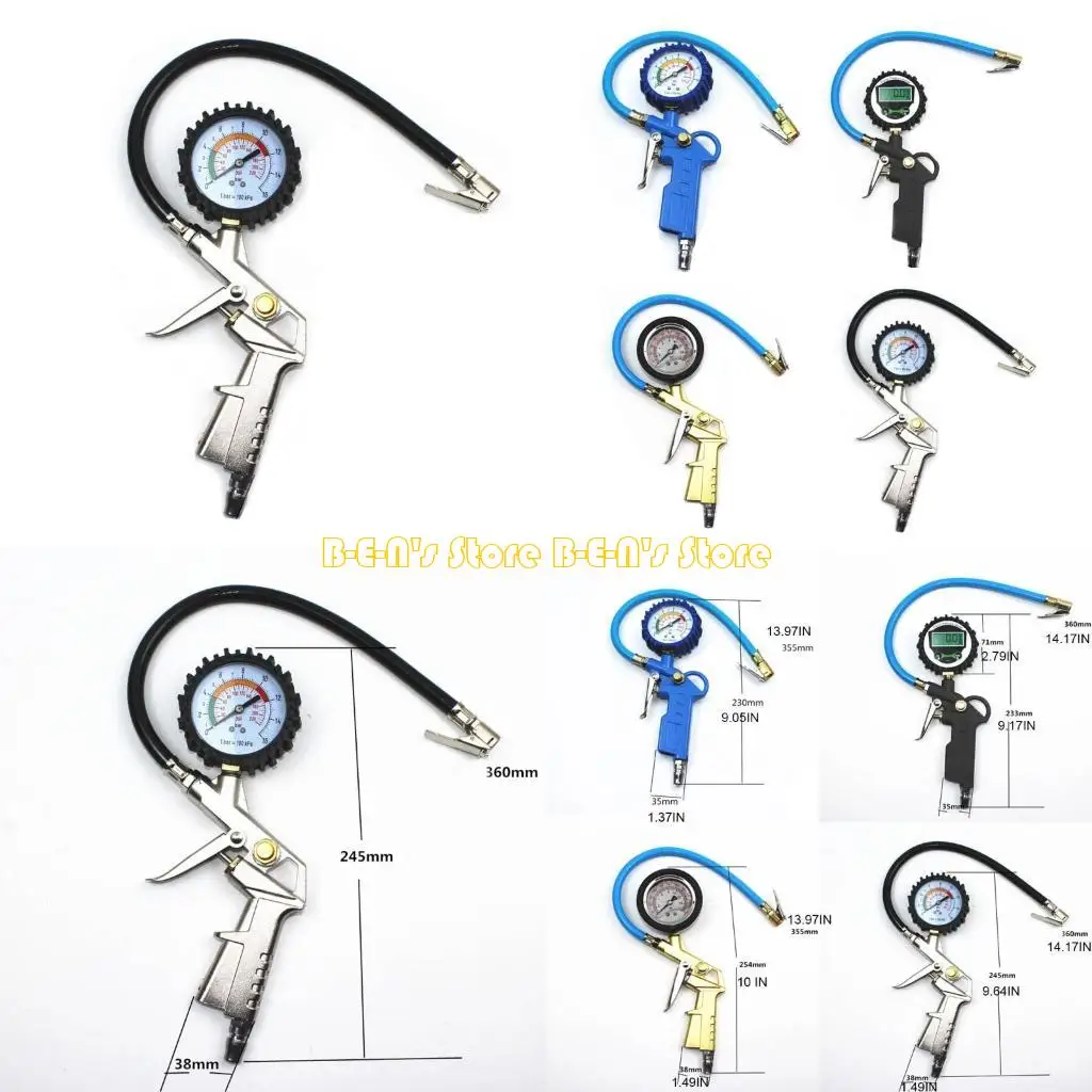 Y1AD Tire Pressure Gauge Tire Inflator with Pressure Gauge 220PSI Dial/Digital Tyre Pressure Gauge 0-16 Bar Professional
Y1AD Tire Pressure Gauge Tire Inflator with Pressure Gauge 220PSI Dial/Digital Tyre Pressure Gauge 0-16 Bar Professional
