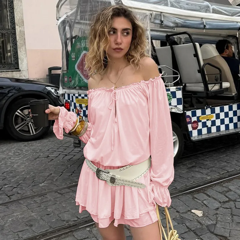 Women'S Spring And Summer New Sexy Off Shoulder Strapless One Neck Versatile Lantern Sleeve Strapless Dress
Women'S Spring And Summer New Sexy Off Shoulder Strapless One Neck Versatile Lantern Sleeve Strapless Dress