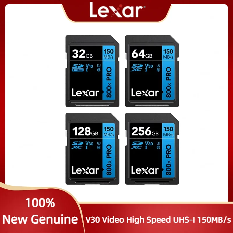 Lexar SD Card 800X Pro 128GB 256GB Memory Card Classe 10 3D 4K V30 Video High Speed UHS-I 150MB/s Card for Camera
Lexar SD Card 800X Pro 128GB 256GB Memory Card Classe 10 3D 4K V30 Video High Speed UHS-I 150MB/s Card for Camera