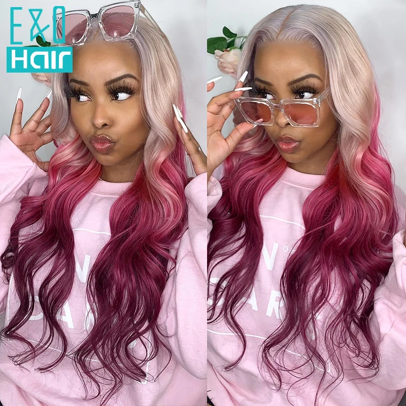 Ombre Berry Pink Colored Natural Body Wave 13x4 Lace Front Human Hair Wig For Black Woman Brazilian Remy Frontal Wigs On Sale
Ombre Berry Pink Colored Natural Body Wave 13x4 Lace Front Human Hair Wig For Black Woman Brazilian Remy Frontal Wigs On Sale