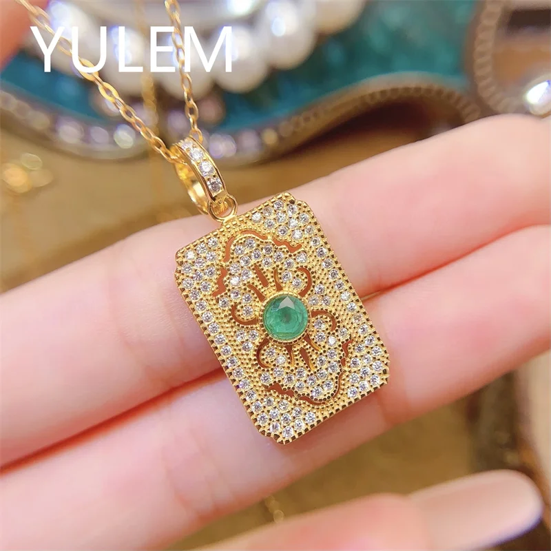 YULEM Natural Emerald Inlay 4mm Green Emerald Silver 925 Charm for Women Daily Wear
YULEM Natural Emerald Inlay 4mm Green Emerald Silver 925 Charm for Women Daily Wear