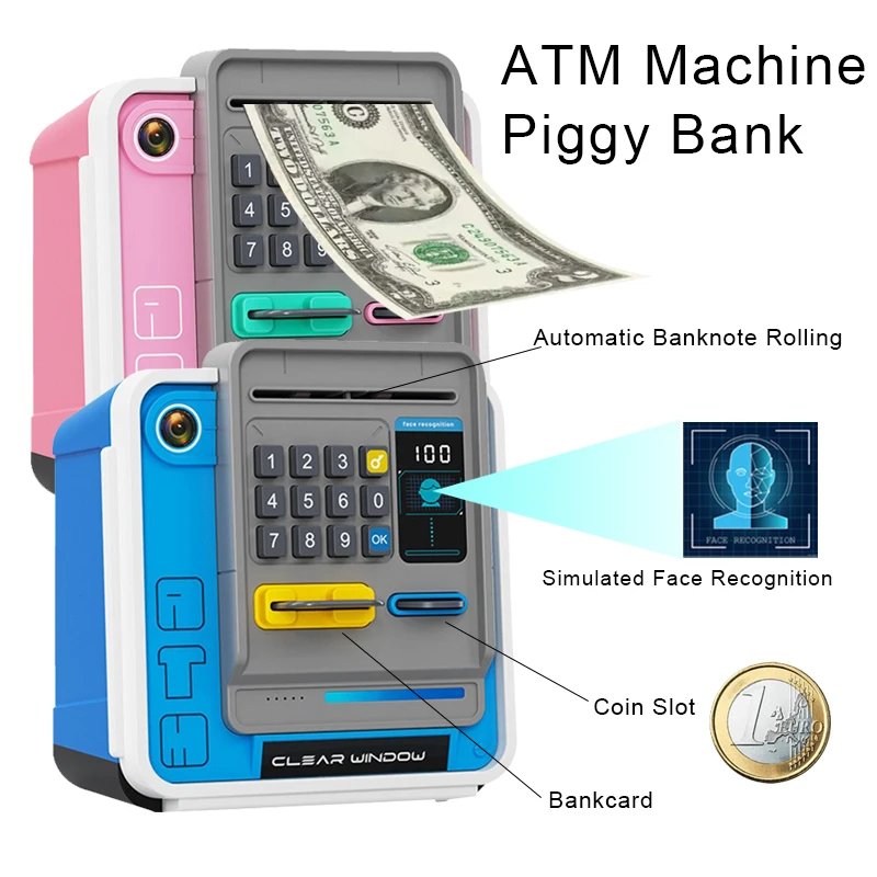 Piggy Bank for Kids, Money Bank Toys Gift Ideas, Electronic Money Saving Box for Girls, Birthday Gifts for Boys ATM Machine
Piggy Bank for Kids, Money Bank Toys Gift Ideas, Electronic Money Saving Box for Girls, Birthday Gifts for Boys ATM Machine