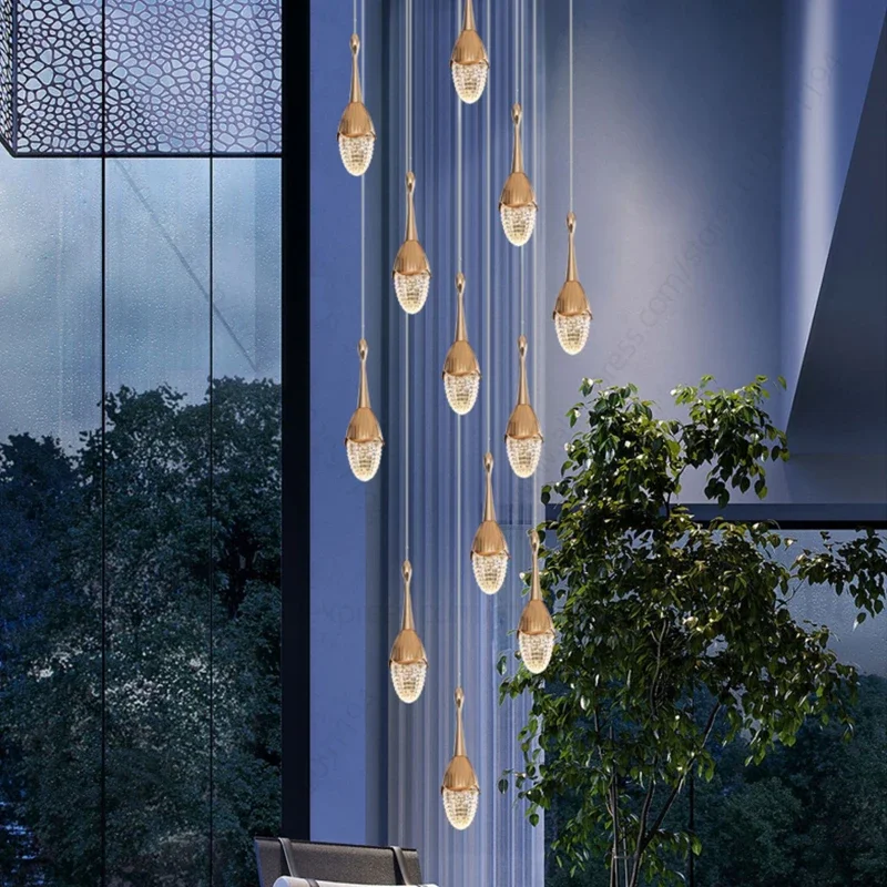 Modern Long Staircase Chandelier Living Room Large Gold Led Luxury Light Room Villa Kitchen Island Wire Pendant Lamp
Modern Long Staircase Chandelier Living Room Large Gold Led Luxury Light Room Villa Kitchen Island Wire Pendant Lamp