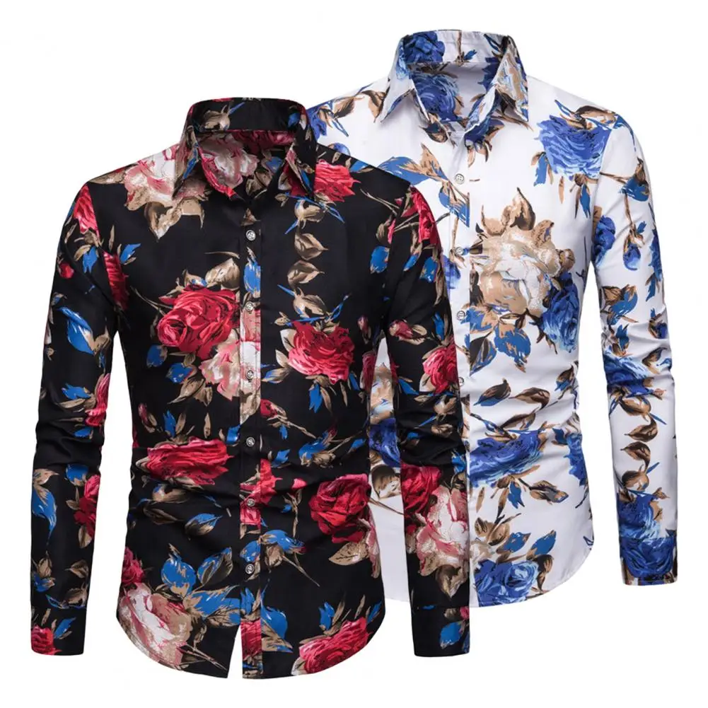 Summer Spring Men Shirt Vivid Flower Print Men's Spring Summer Shirt with Slim Fit Soft Breathable Fabric Turn-down for Men
Summer Spring Men Shirt Vivid Flower Print Men's Spring Summer Shirt with Slim Fit Soft Breathable Fabric Turn-down for Men