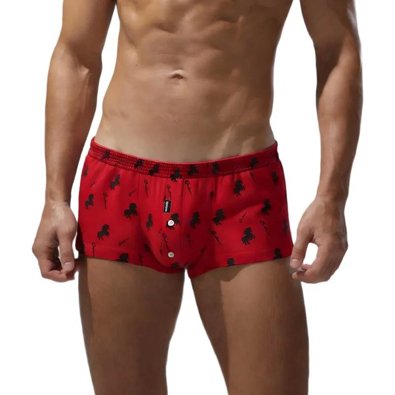 Men's Red Horse Print Lounge Shorts Soft Cotton Button Fly Home Sleepwear Comfortable Boxer Briefs for Daily Wear Elastic Waist
Men's Red Horse Print Lounge Shorts Soft Cotton Button Fly Home Sleepwear Comfortable Boxer Briefs for Daily Wear Elastic Waist