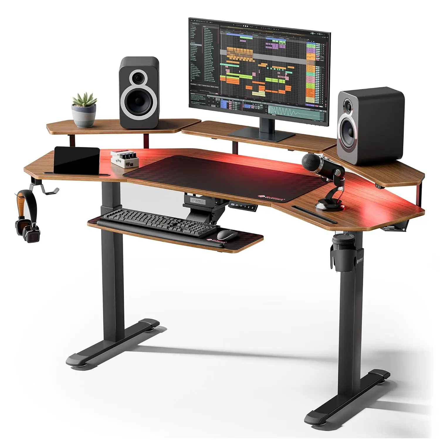72" Standing Desk, Adjustable Height Dual Motor Computer Desk with Keyboard Tray & LED Monitor Stand, Gaming Music, Customized
72" Standing Desk, Adjustable Height Dual Motor Computer Desk with Keyboard Tray & LED Monitor Stand, Gaming Music, Customized