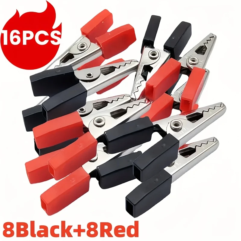 16Pcs Alligator Clips Red Black Sturdy Iron Crocodile Clamp Set High Hardness Anti-Slip Car RV Van Auto Electrical Repair Tool
16Pcs Alligator Clips Red Black Sturdy Iron Crocodile Clamp Set High Hardness Anti-Slip Car RV Van Auto Electrical Repair Tool