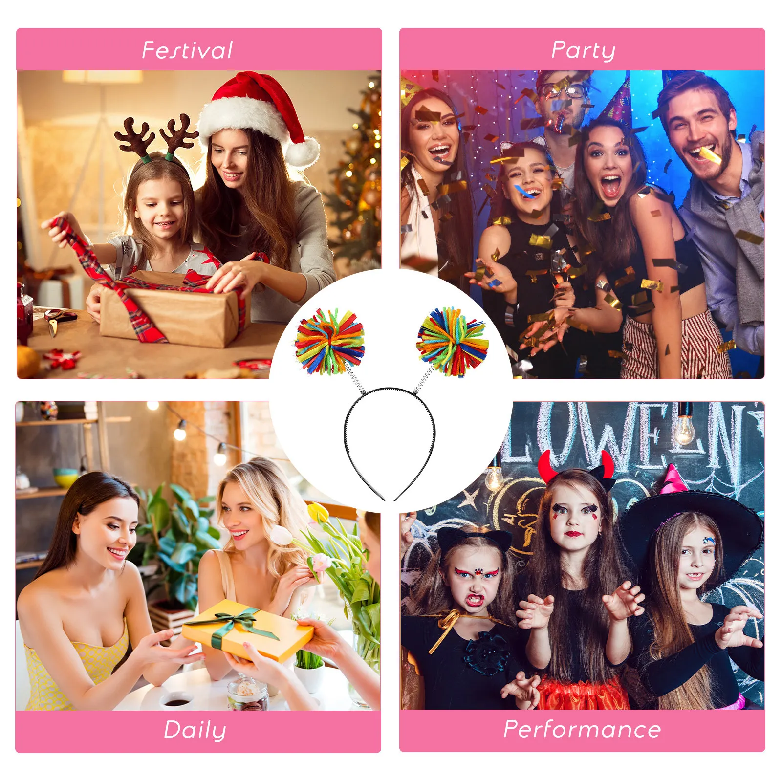 5pcs Pom Pom Headbands For Adults Cute Bopper Hair Bands Carnival Party Cosplay Headdress Spring Decorations Colored Hair
5pcs Pom Pom Headbands For Adults Cute Bopper Hair Bands Carnival Party Cosplay Headdress Spring Decorations Colored Hair