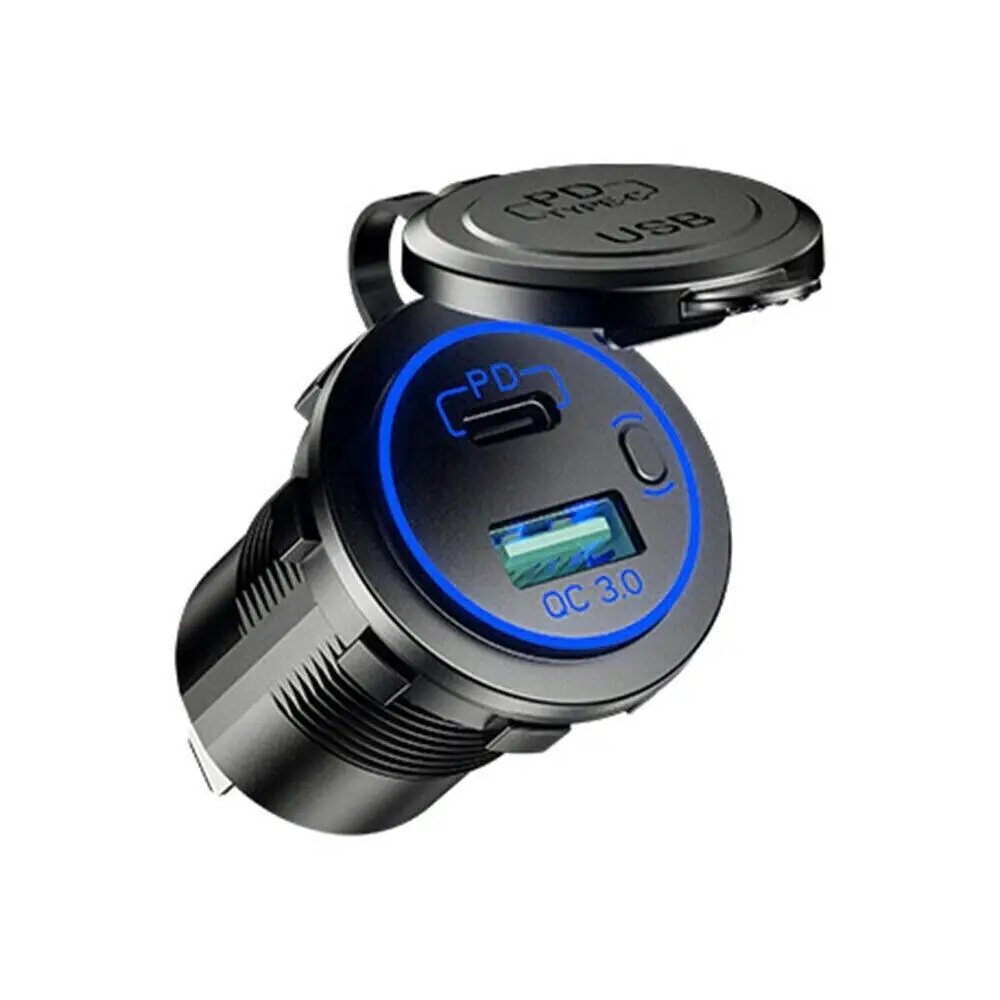 Dual QC 3.0 USB + PD Type-C Fast Car Charger Socket Adapter Power Outlet 12V 24V
Dual QC 3.0 USB + PD Type-C Fast Car Charger Socket Adapter Power Outlet 12V 24V