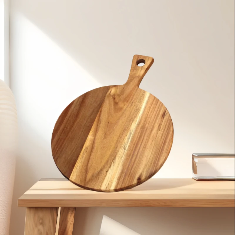 Acacia Wood Chopping Board Wooden Cutting Board Round Chopping Board with Handle for Kitchen
Acacia Wood Chopping Board Wooden Cutting Board Round Chopping Board with Handle for Kitchen