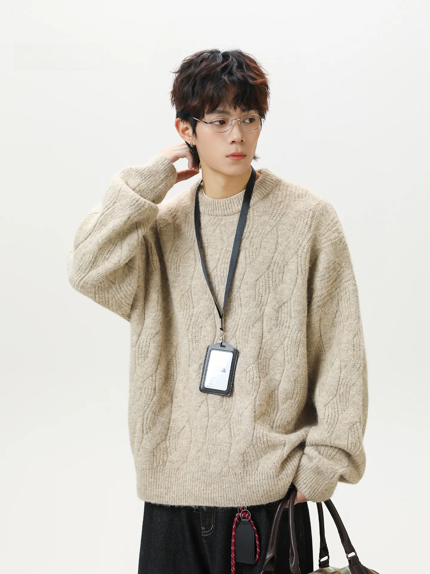 Thiened Retro Knitted Men's Sweater Casual round Ne Pullover Camere Twist Flower Design Autumn Winter Leisure Inner Wear
Thiened Retro Knitted Men's Sweater Casual round Ne Pullover Camere Twist Flower Design Autumn Winter Leisure Inner Wear