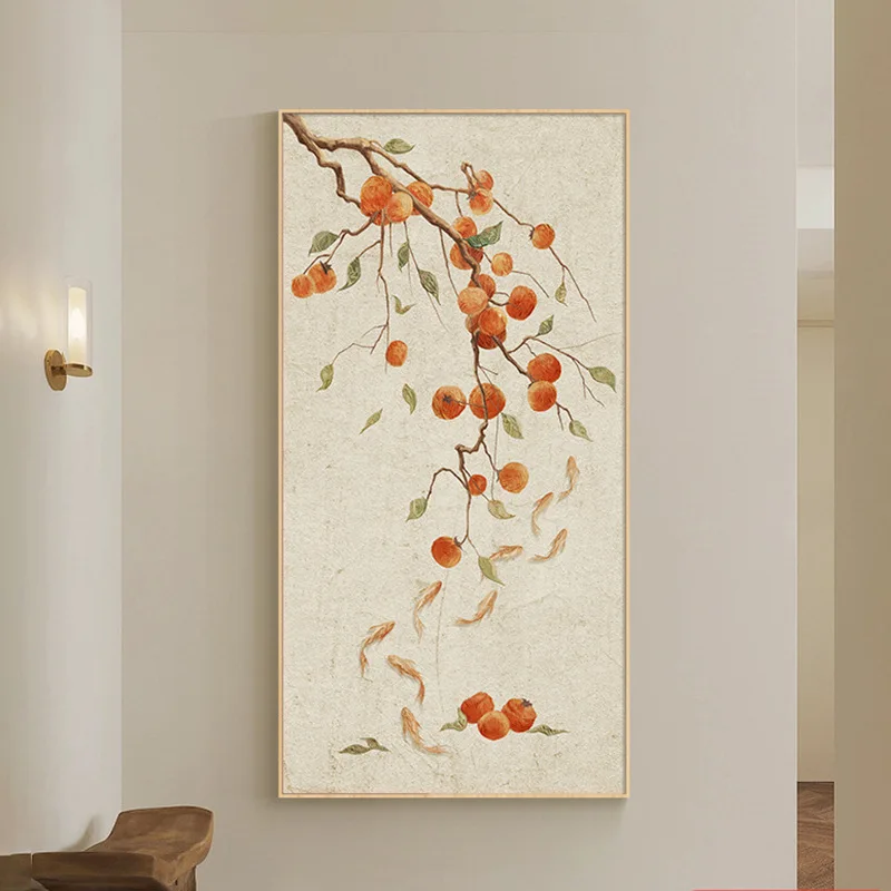 New Chinese persimmon Ruyi high sense nine fish wall decoration entrance corridor canvas painting
New Chinese persimmon Ruyi high sense nine fish wall decoration entrance corridor canvas painting