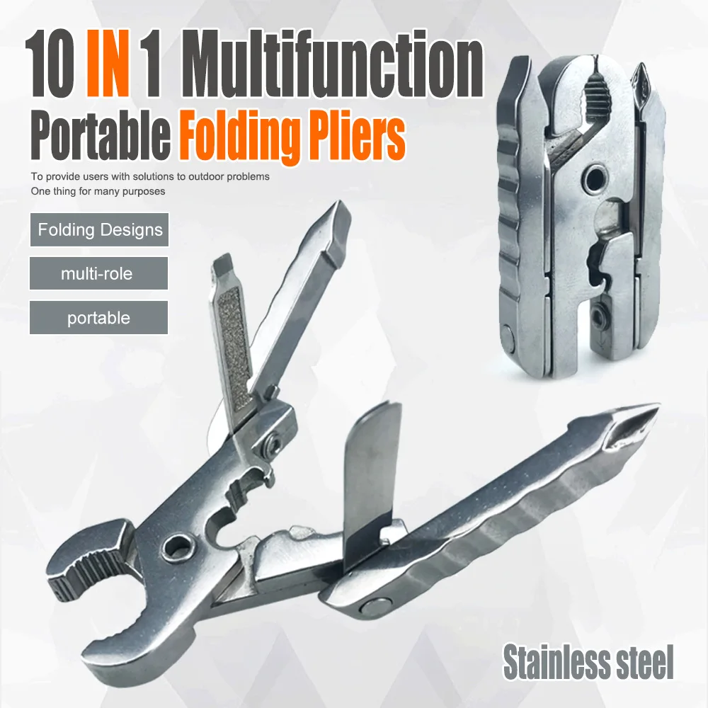 10 in 1 Multifunctional Pliers, Portable Stainless Steel Tool Pliers
10 in 1 Multifunctional Pliers, Portable Stainless Steel Tool Pliers