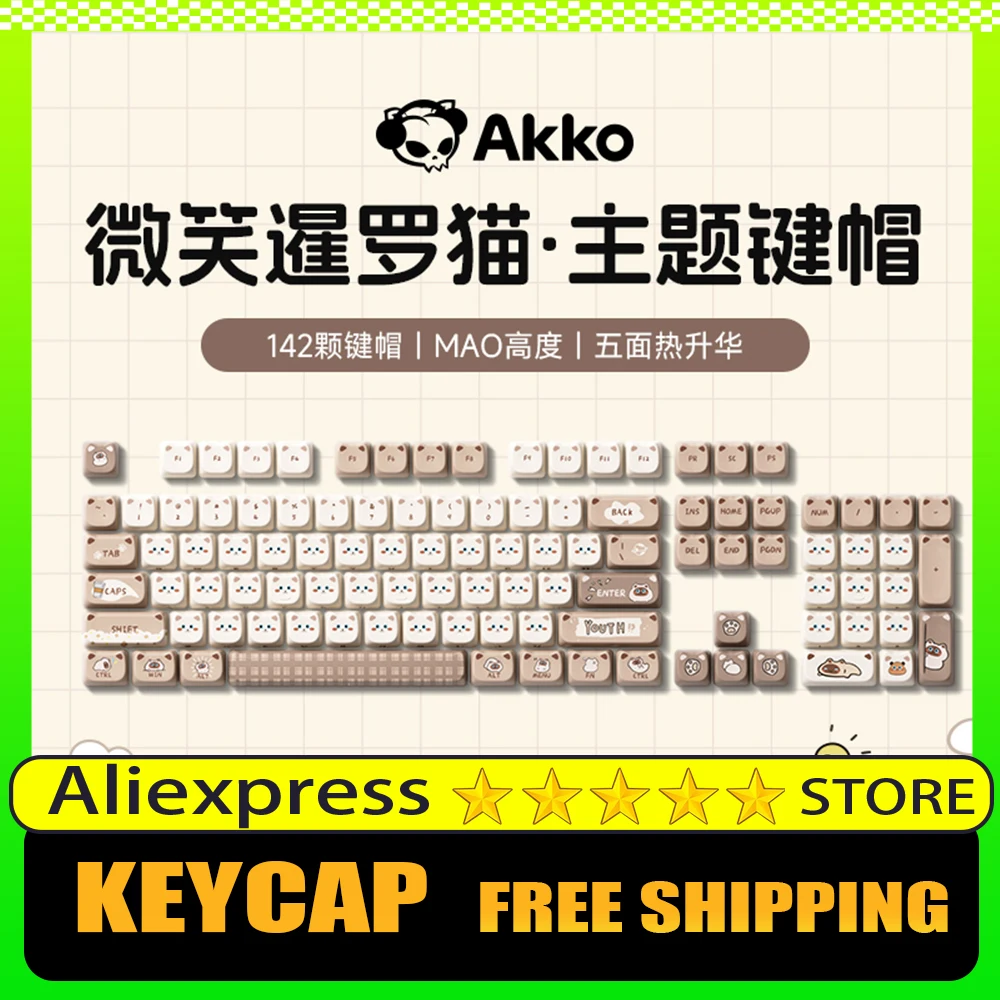 Akko Siamese Cat Keycap Set 142 Keys MAO Profile PBT Dye-sublimation Customized Keycaps for 61/68/75/87/98/108 Layout Keyboard
Akko Siamese Cat Keycap Set 142 Keys MAO Profile PBT Dye-sublimation Customized Keycaps for 61/68/75/87/98/108 Layout Keyboard