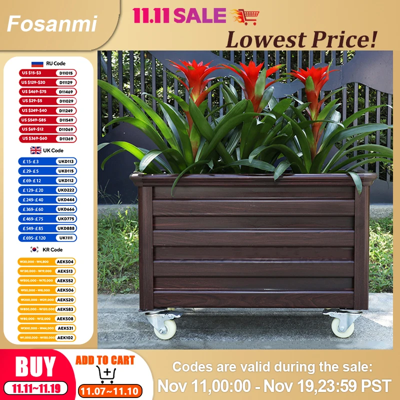 Цветочная коробка из алюминиевого сплава, квадратная стойка для цветочных горшков, уличный балкон, имитация деревянного зерна, цветочный желоб, универсальное колесо с тормозом
Цветочная коробка из алюминиевого сплава, квадратная стойка для цветочных горшков, уличный балкон, имитация деревянного зерна, цветочный желоб, универсальное колесо с тормозом