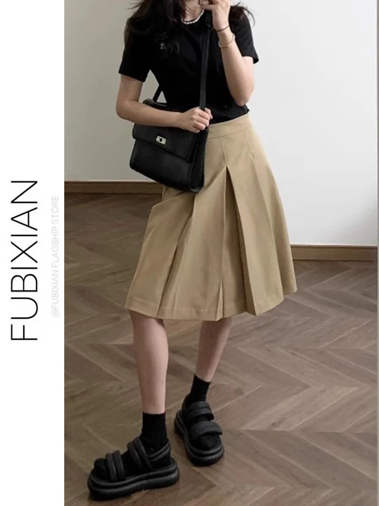 Khaki A-Line Skirt Women's Spring Summer New Sle American Retro Commuter High Waist Pleated Skirt Faionable Casual
Khaki A-Line Skirt Women's Spring Summer New Sle American Retro Commuter High Waist Pleated Skirt Faionable Casual