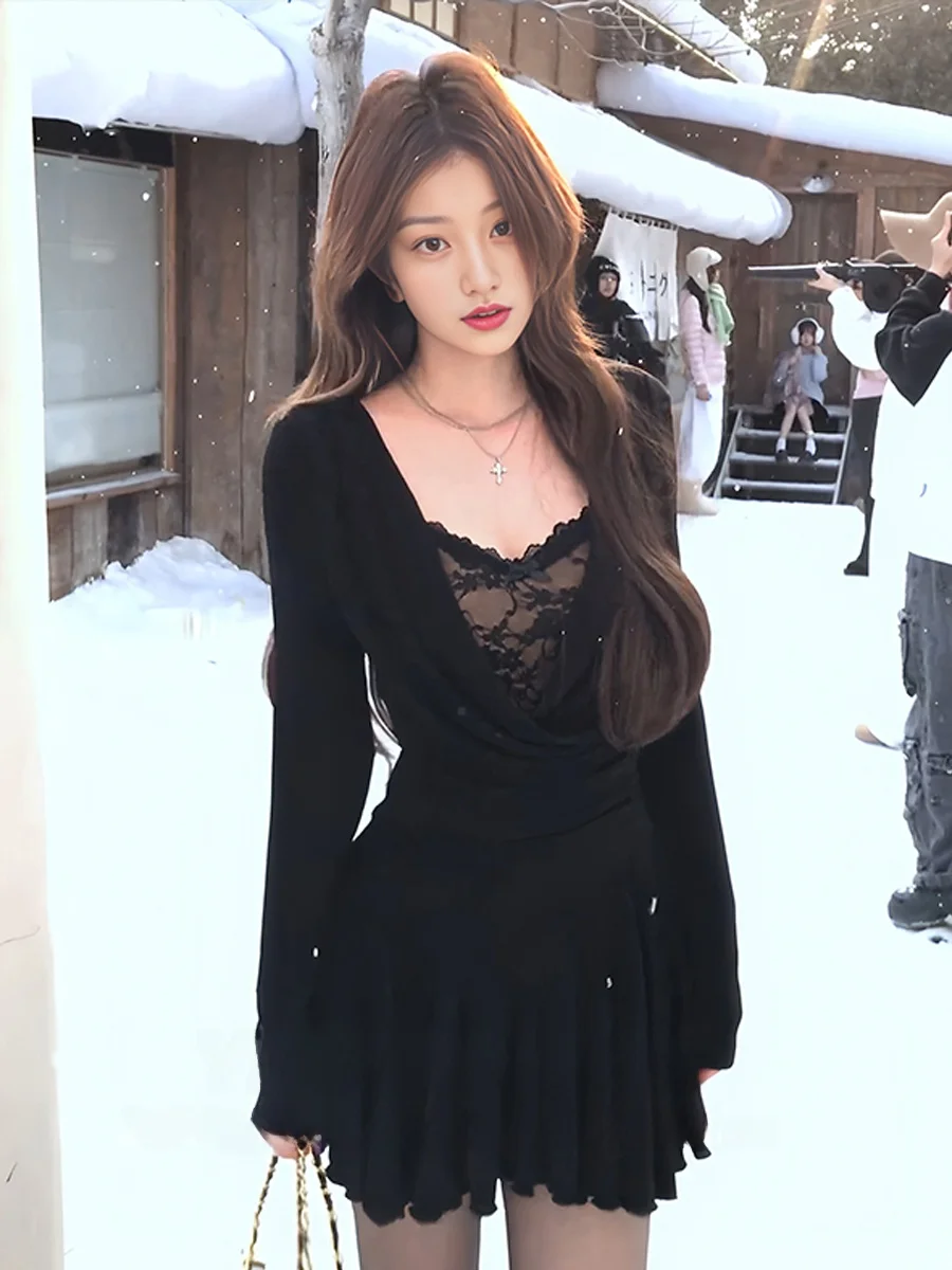 Pure Desire Lace Splicing V-ne Dr Women's Autumn Winter High Waist A-line ort Skirt Sexy Bridesmaid Dr Ele
Pure Desire Lace Splicing V-ne Dr Women's Autumn Winter High Waist A-line ort Skirt Sexy Bridesmaid Dr Ele