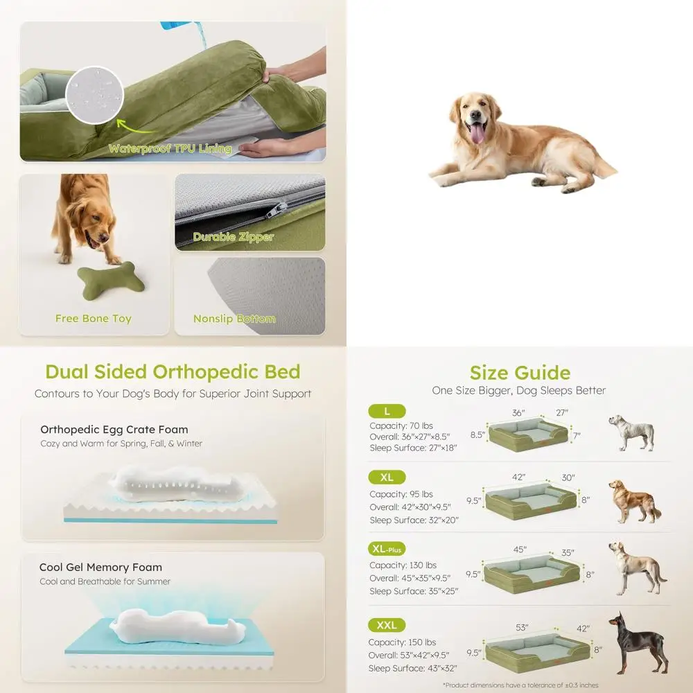 Orthopedic Cooling Gel XL Dog Bed with Removable Cover & Bone Toy, Green
Orthopedic Cooling Gel XL Dog Bed with Removable Cover & Bone Toy, Green