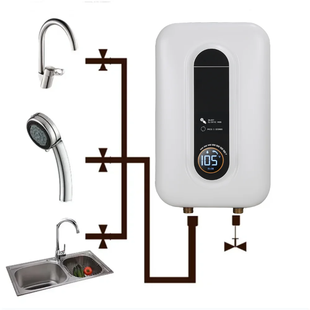 3.5KW Single-Phase Tankless Electric Water Heater 220V Household Wall Mounted Hotels Outdoor RV Use
3.5KW Single-Phase Tankless Electric Water Heater 220V Household Wall Mounted Hotels Outdoor RV Use