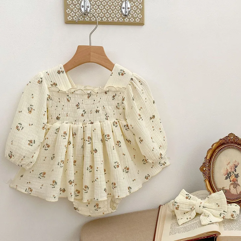 Autumn Newborn Baby Girls Romper+Hair band Long Sleeved Linen Cotton Floral Printing Toddler Baby Girl Jumpsuit Children Clothes
Autumn Newborn Baby Girls Romper+Hair band Long Sleeved Linen Cotton Floral Printing Toddler Baby Girl Jumpsuit Children Clothes