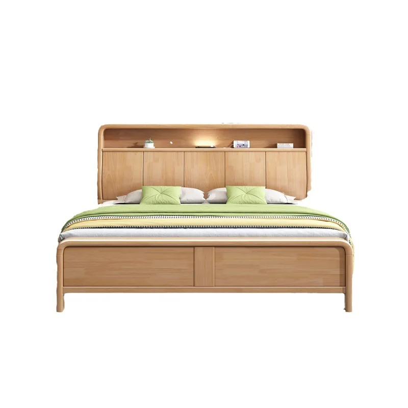 Nordic solid wood bed 1.8m master bedroom double bed 1.5m usb log with lamp modern simple high box storage
Nordic solid wood bed 1.8m master bedroom double bed 1.5m usb log with lamp modern simple high box storage
