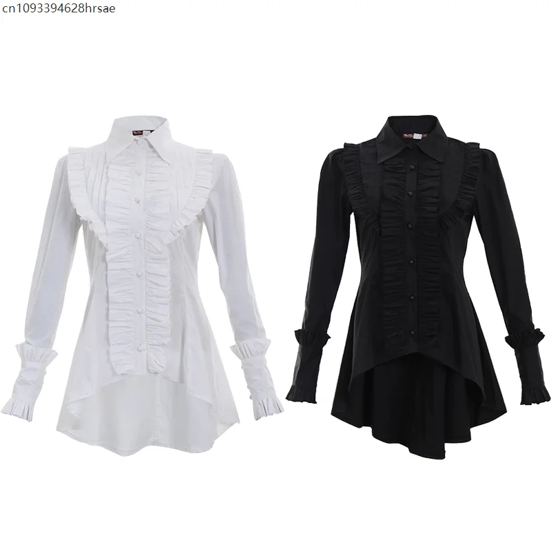 Victorian Shirt Ruched Costume Gothic Blouse White Women Renaissance Blouse Long Sleeve Medieval Vintage Black Blouse
Victorian Shirt Ruched Costume Gothic Blouse White Women Renaissance Blouse Long Sleeve Medieval Vintage Black Blouse