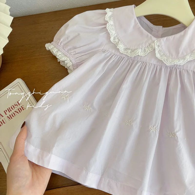 Girls Summer Faionable ort Sve irt Doll Collar Casual High Quali Children's Wear Trendy Silk Top for Baby Girls
Girls Summer Faionable ort Sve irt Doll Collar Casual High Quali Children's Wear Trendy Silk Top for Baby Girls