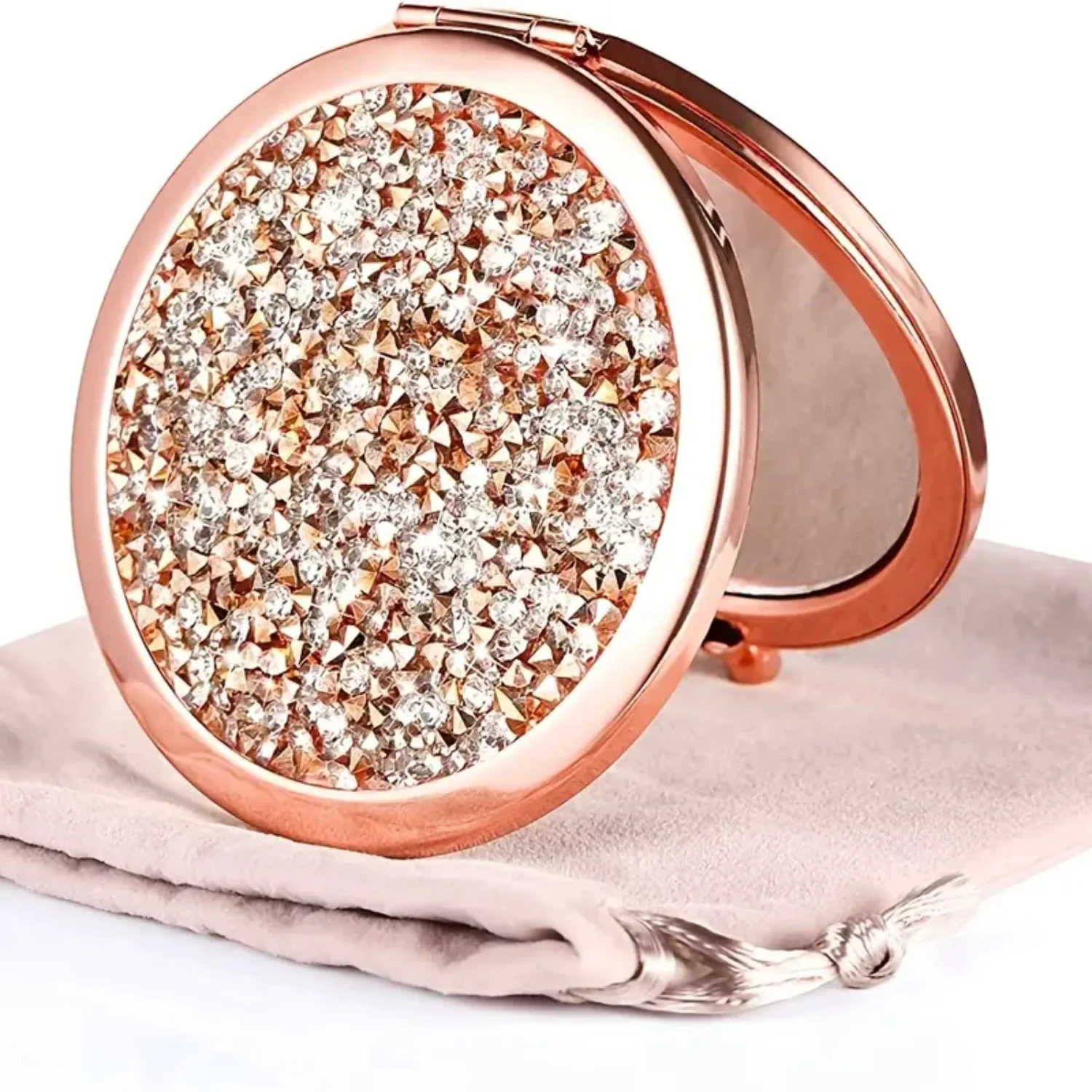 Rose Golden Compact Mirror Cosmetic Mix - Folding Mini Pocket Mirror with Double-Sided Magnification, Portable Hand Mirror for W
Rose Golden Compact Mirror Cosmetic Mix - Folding Mini Pocket Mirror with Double-Sided Magnification, Portable Hand Mirror for W