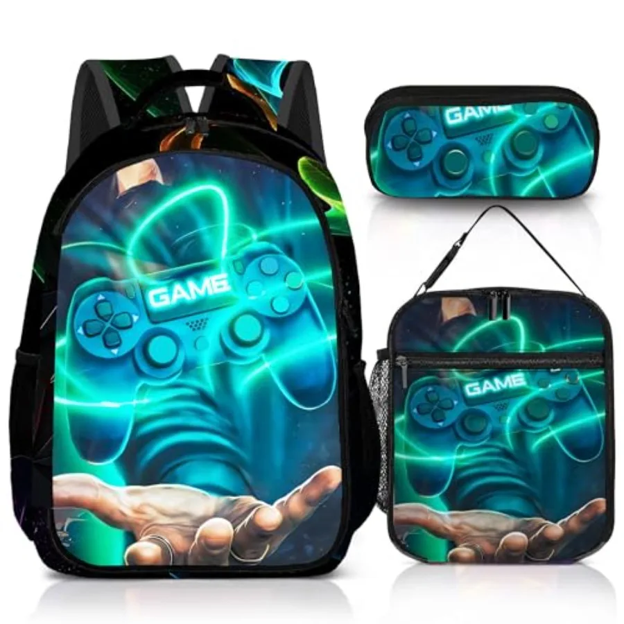 Game Backpack Set for Boys Gaming Backpack 3 Pack Boys Lunch Box and Pencil Bag for 17
Game Backpack Set for Boys Gaming Backpack 3 Pack Boys Lunch Box and Pencil Bag for 17