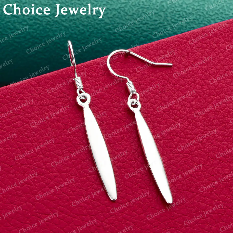 925 Sterling Silver Needle Drop Earrings For Women Jewelry Fashion Charm Elegant Party Engagement Wedding Accessories
925 Sterling Silver Needle Drop Earrings For Women Jewelry Fashion Charm Elegant Party Engagement Wedding Accessories