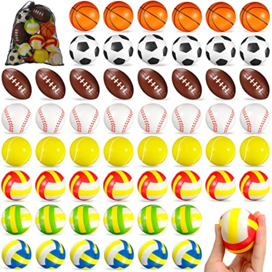 96 Pcs Sports Stress Balls Mini Foam Sport Ball Squeeze Toy Include Storage Bag Basketball Football Baseball Soccer Tennis Voll
96 Pcs Sports Stress Balls Mini Foam Sport Ball Squeeze Toy Include Storage Bag Basketball Football Baseball Soccer Tennis Voll