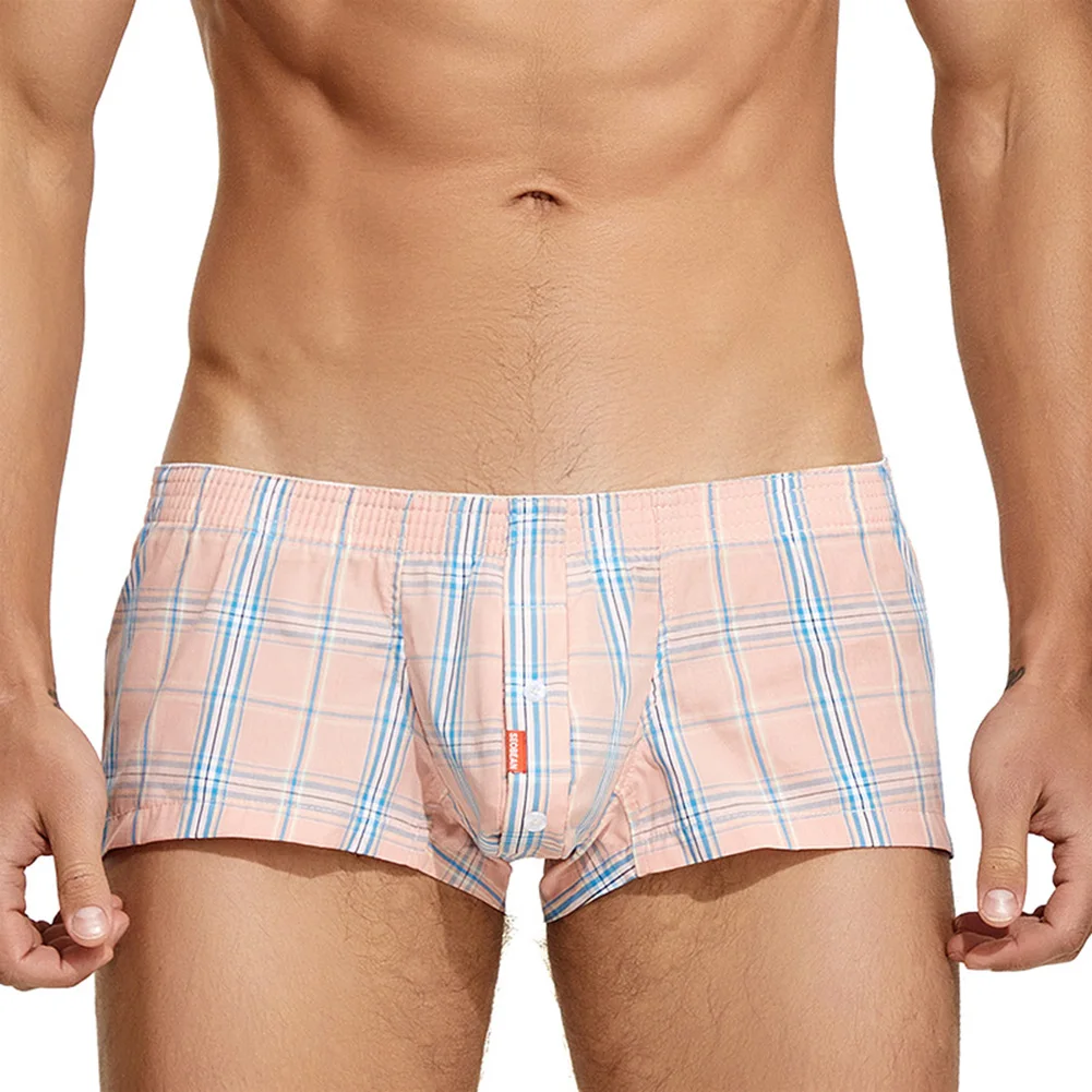Mens Sexy U Convex Button Pouch Briefs Plaid Loose Shorts Low Waist Underwear Cotton Comf Underpants Soft Lingerie
Mens Sexy U Convex Button Pouch Briefs Plaid Loose Shorts Low Waist Underwear Cotton Comf Underpants Soft Lingerie