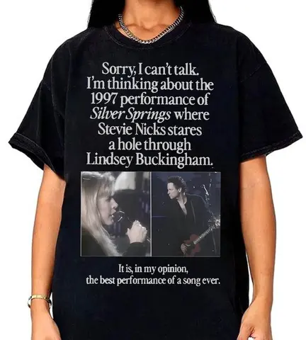I'm Thinking About The 1997Stevie Nicks and Buckingham Fleetwood Mac T-Shirt  Men's and women's same four-season pure cotton