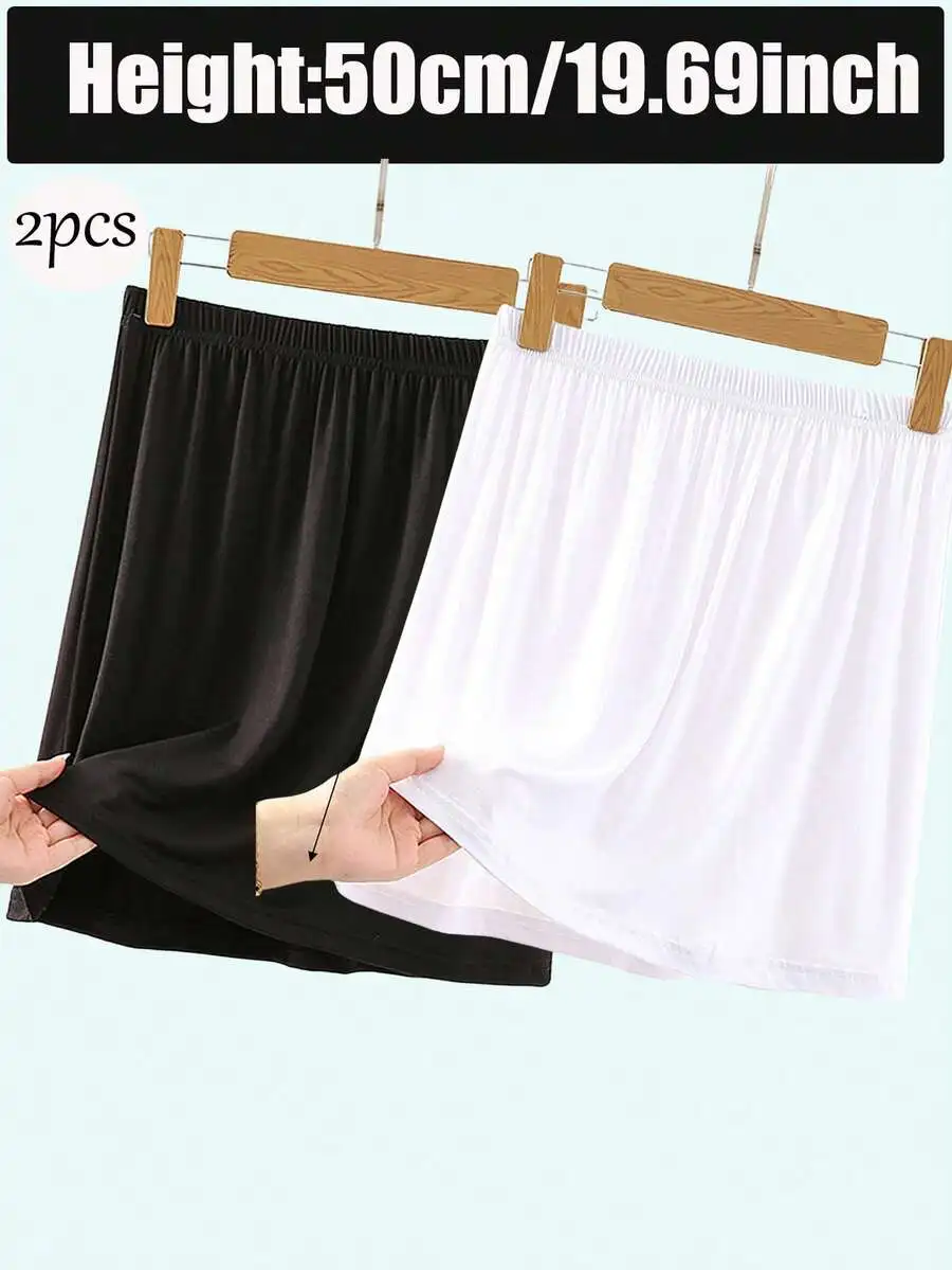 2pcs Solid Color Inner Skirt With Elastic Waist Anti-Transparent Lining Skirt For Women
2pcs Solid Color Inner Skirt With Elastic Waist Anti-Transparent Lining Skirt For Women