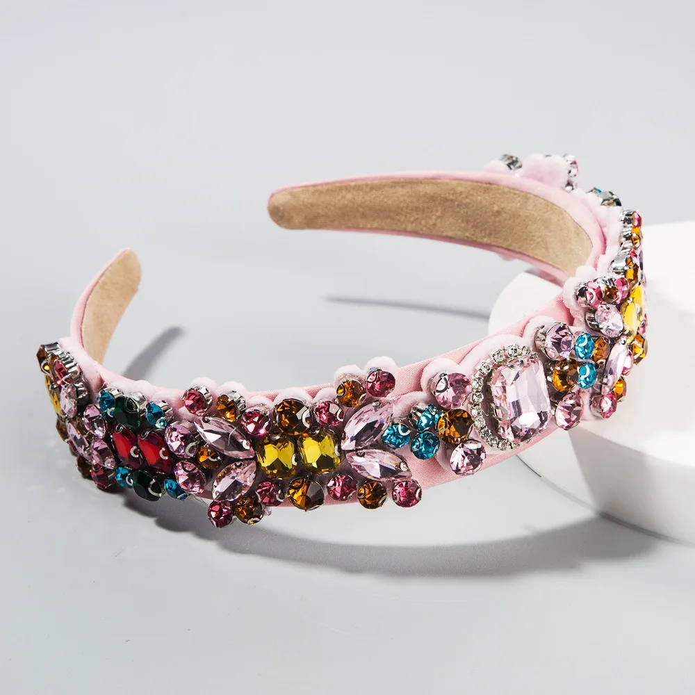 Elegant Colorful Rhinestone Headband Korean Style Wide Edge Baroque Hair Hoop Jewelry Hair Accessories Bride Tiaras Girls
Elegant Colorful Rhinestone Headband Korean Style Wide Edge Baroque Hair Hoop Jewelry Hair Accessories Bride Tiaras Girls