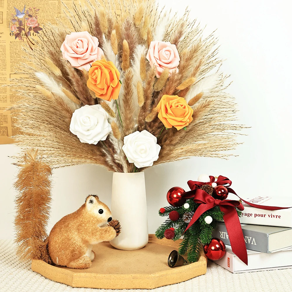 100pcs Artificial Roses Dried Flowers Pampas Bouquet Natural Reed Rabbit Tails Christmas Home Table Vase Filler Party Decoration
100pcs Artificial Roses Dried Flowers Pampas Bouquet Natural Reed Rabbit Tails Christmas Home Table Vase Filler Party Decoration