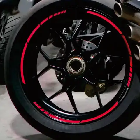 5-Color Reflective Car Styling Strips & Motorcycle Wheel Decals Set - Compatible with 17/18 Inch Rims