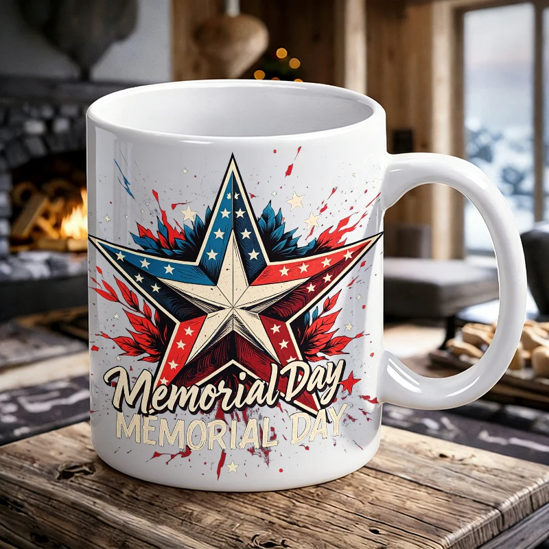 Memorial Day Themed Coffee Mug Retro Patriotic Star Ceramic Tea Cup, Milk Cup, Office Cup, Drinking Cup, Gift for Friends
Memorial Day Themed Coffee Mug Retro Patriotic Star Ceramic Tea Cup, Milk Cup, Office Cup, Drinking Cup, Gift for Friends