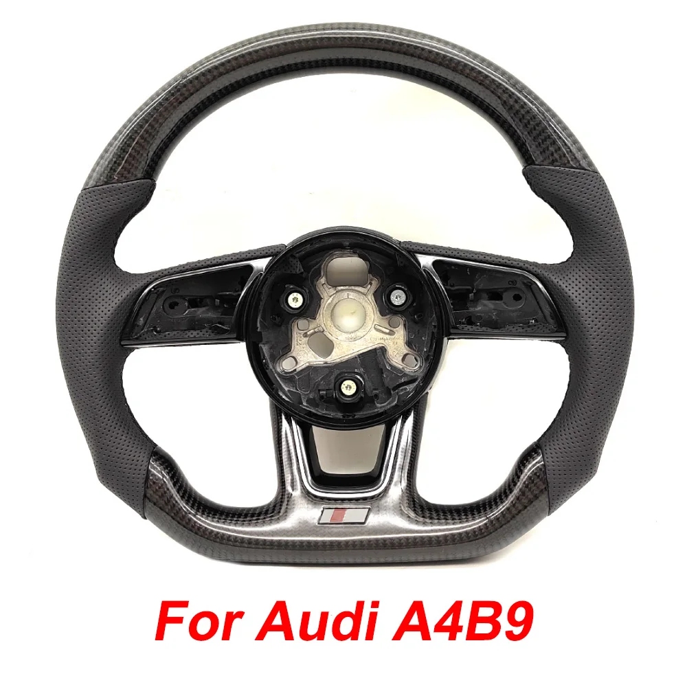 Для Audi A4B9 полуперфорированное рулевое колесо из углеродного волокна с черной линией логотипа S без кнопок и лопаток
Для Audi A4B9 полуперфорированное рулевое колесо из углеродного волокна с черной линией логотипа S без кнопок и лопаток