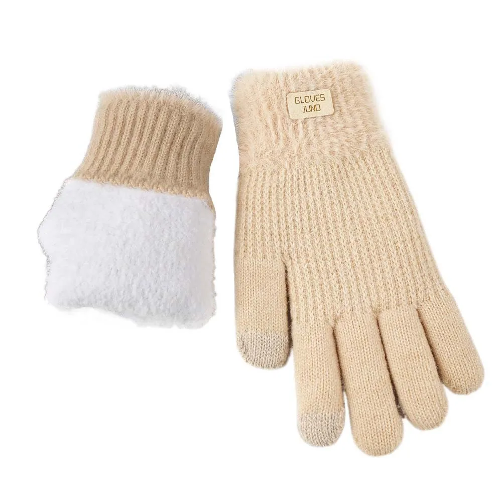 Cute Touch Screen Knitted Gloves Windproof Acrylic Fibers Winter Gloves Thickened Warmer Anti-cold Mittens Women
Cute Touch Screen Knitted Gloves Windproof Acrylic Fibers Winter Gloves Thickened Warmer Anti-cold Mittens Women