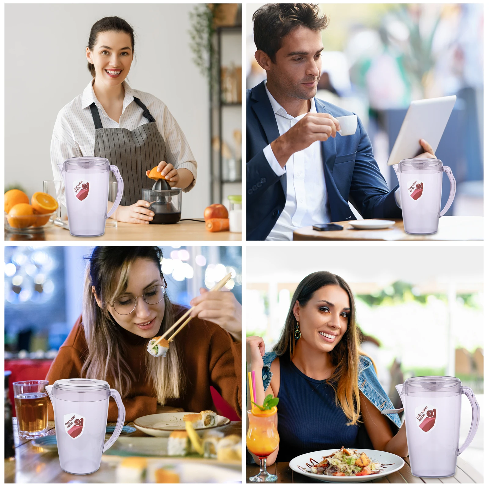 Plastic Cold Water Pitcher Large Capacity Storage Bottle Heat Resistant Kettle Juice Multipurpose Grey Household Practical 
Plastic Cold Water Pitcher Large Capacity Storage Bottle Heat Resistant Kettle Juice Multipurpose Grey Household Practical