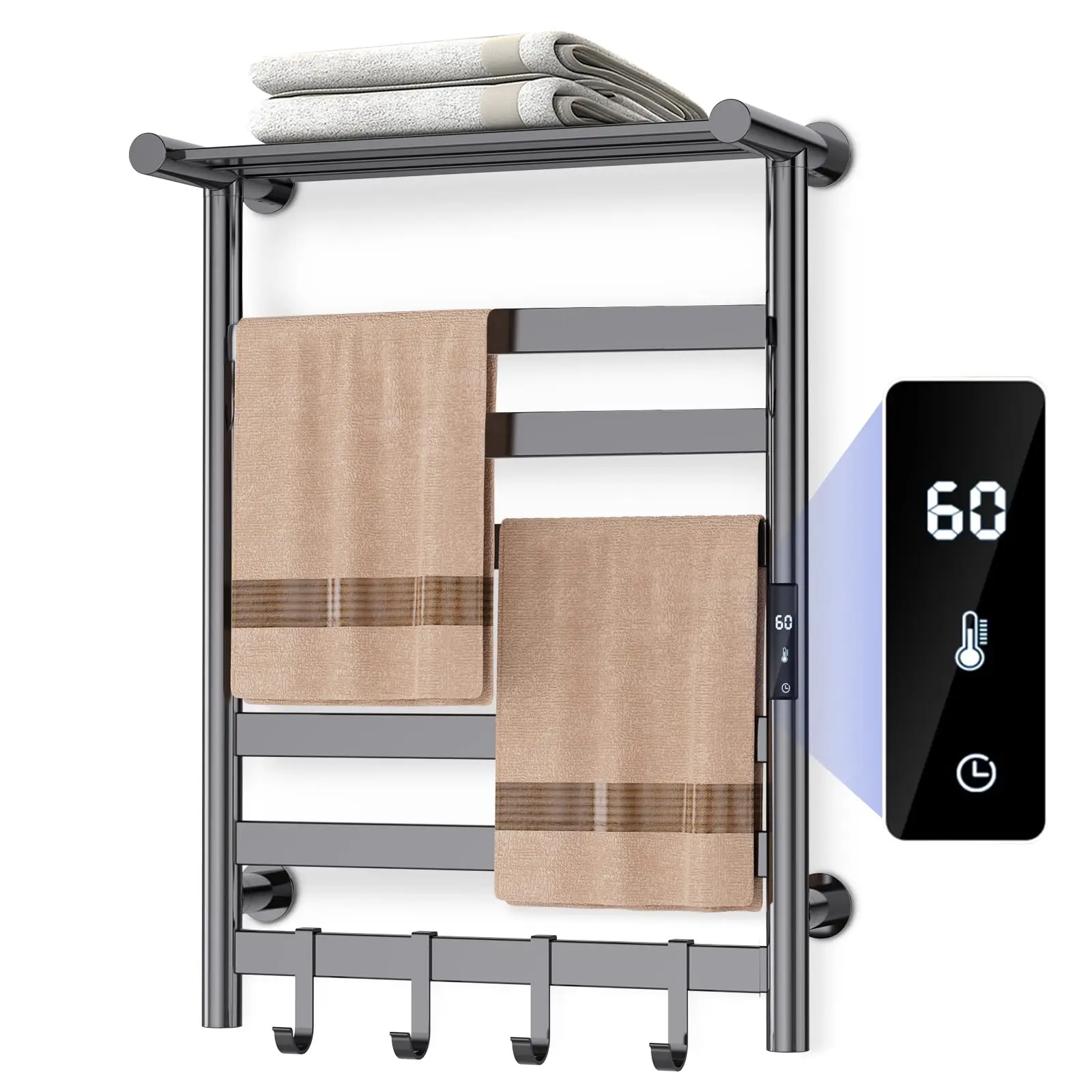 Smart Bathroom Towel Dryer Heater Rack - Wall-Mounted Space Aluminum Radiator Electric Towel Warmer
Smart Bathroom Towel Dryer Heater Rack - Wall-Mounted Space Aluminum Radiator Electric Towel Warmer