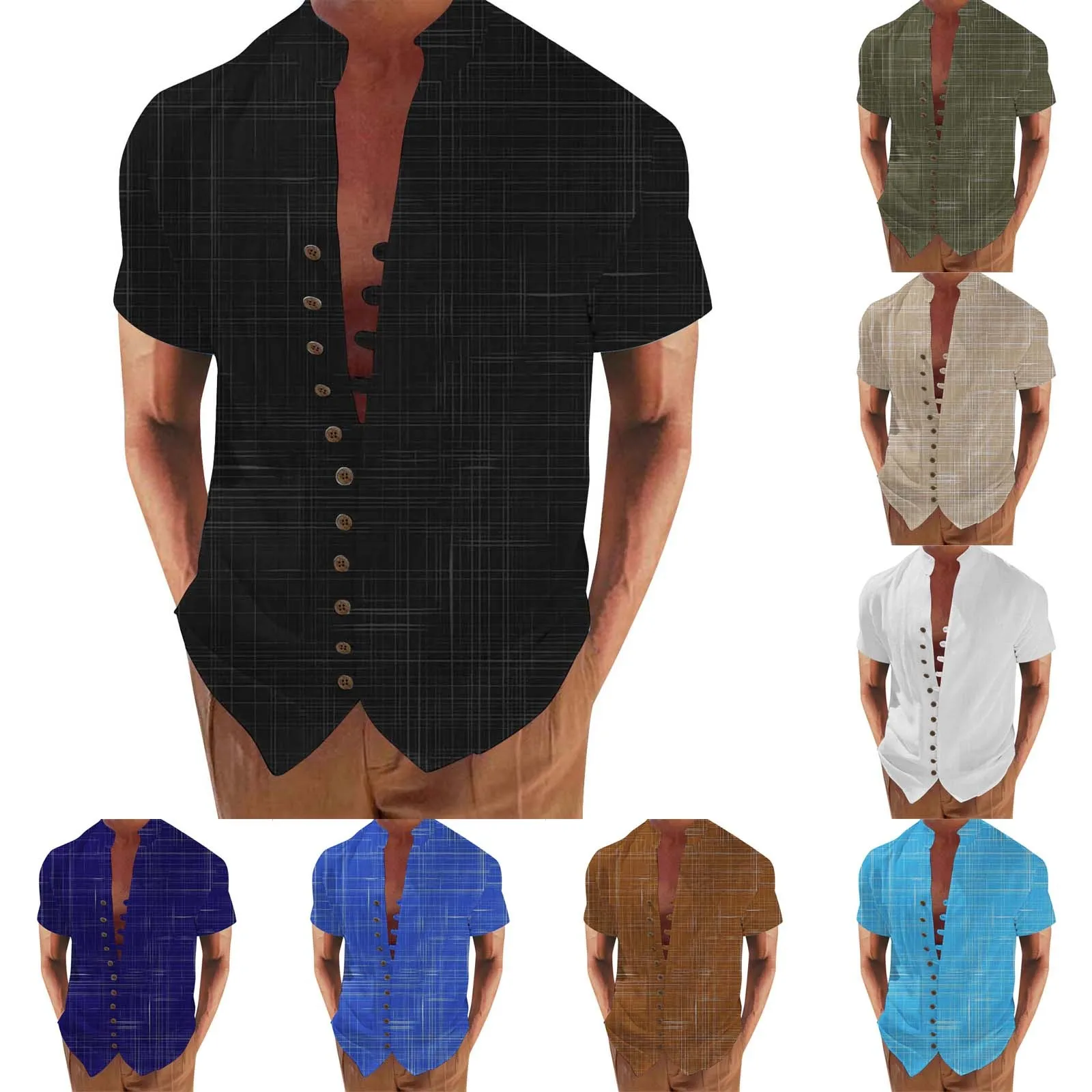 Athletic Long Sleeve Shirt Men Fitted Custom T Shirt Shirts for Man Mens Holiday Seaside Leisure Loose Button Stand Collar Solid
Athletic Long Sleeve Shirt Men Fitted Custom T Shirt Shirts for Man Mens Holiday Seaside Leisure Loose Button Stand Collar Solid
