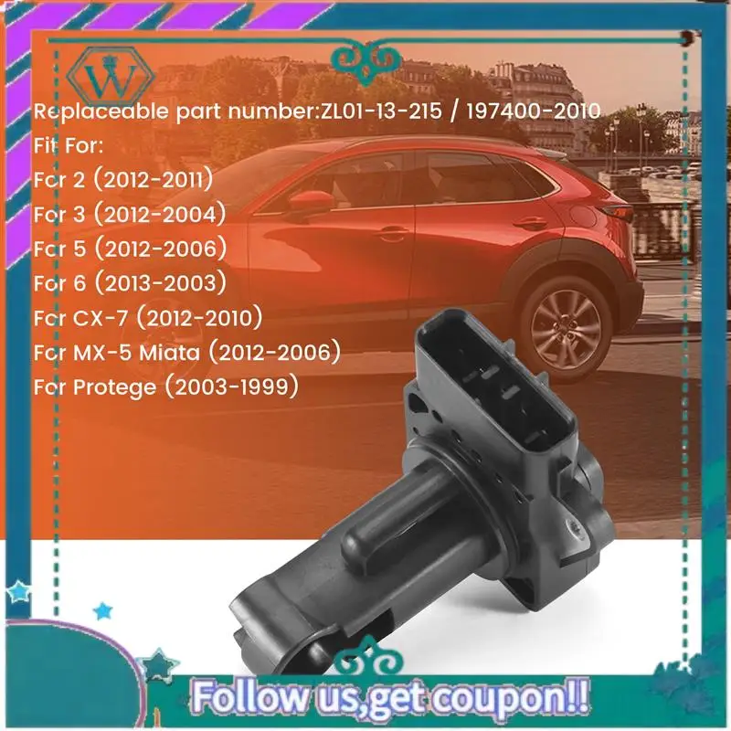 AA92-Mass Air Flow Meter Maf Sensor Fit For Mazda 3 5 6 Protege Mx-5 Miata Zl01-13-215 197400-2010
AA92-Mass Air Flow Meter Maf Sensor Fit For Mazda 3 5 6 Protege Mx-5 Miata Zl01-13-215 197400-2010