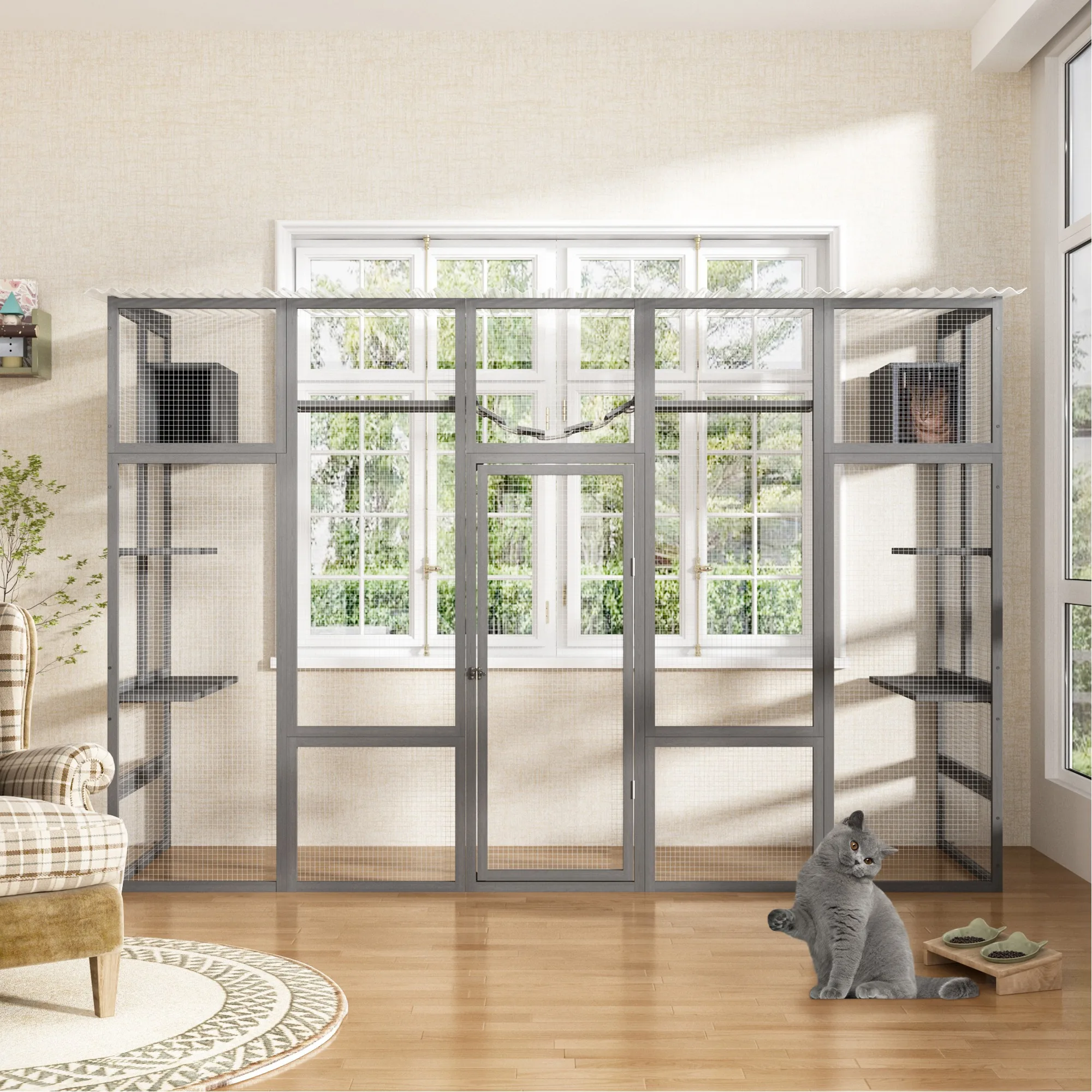 Cat Catio Outdoor Enclosure for Window, 104" L Extra Large Weatherpoof Wooden Walk-in Extented Cat Window Box Indoor with
Cat Catio Outdoor Enclosure for Window, 104" L Extra Large Weatherpoof Wooden Walk-in Extented Cat Window Box Indoor with