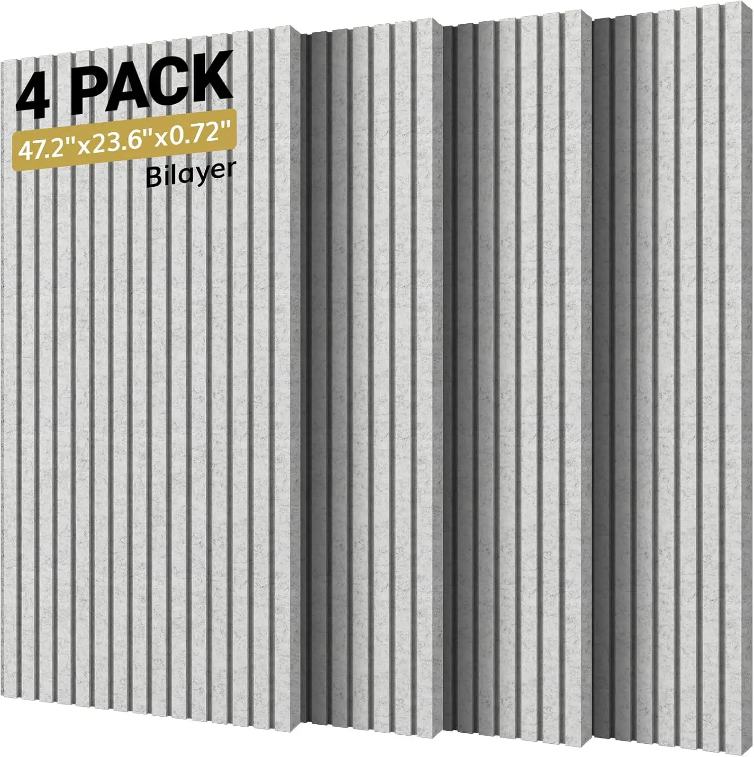 4-Pack Acoustic Wall Panels, 47.2"x23.6"x0.72", Self-Adhesive Soundproofing Foam, Grey
4-Pack Acoustic Wall Panels, 47.2"x23.6"x0.72", Self-Adhesive Soundproofing Foam, Grey